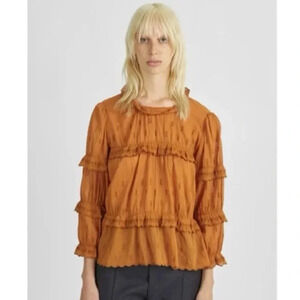 Isabel Marant Etoile Loxley Blouse Size 36 Color Orange